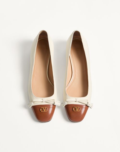 Valentino Garavani - Valet Du Roi Kidskin Ballerina 25mm - Butter/tobacco - Woman - Ballerinas